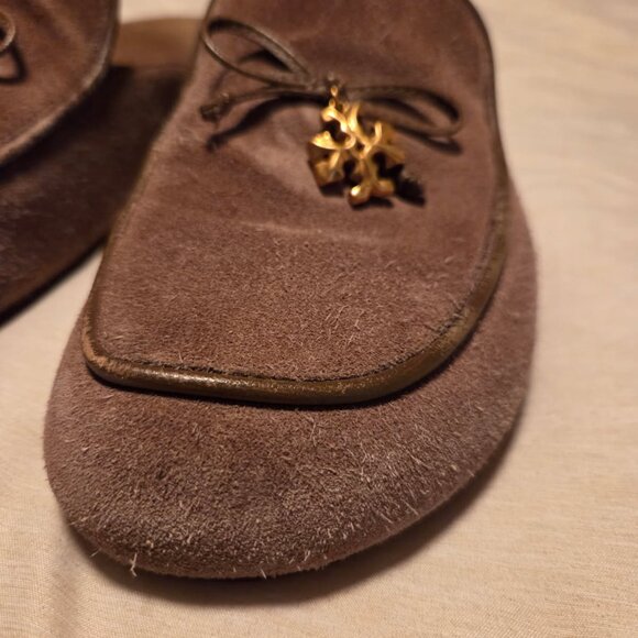 Tory Burch Suede Charm Mules - Picture 3 of 10